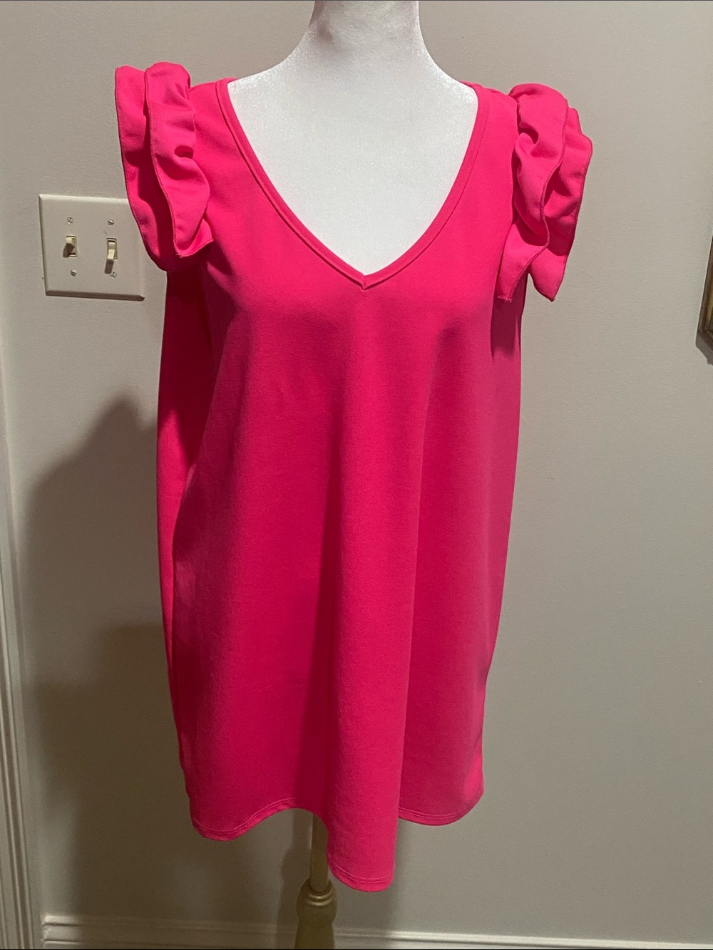 BiBi Hot Pink Long top Flutter Sleeves